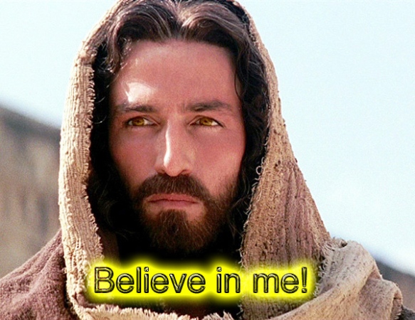Jesus believe in me and you shall be saved copy